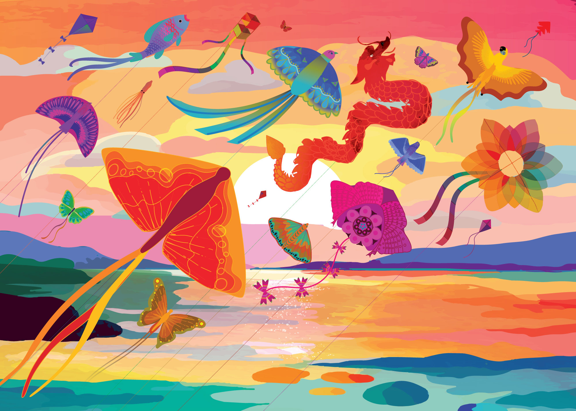 elena essex kites at dusk 1000 piece jigsaw puzzle